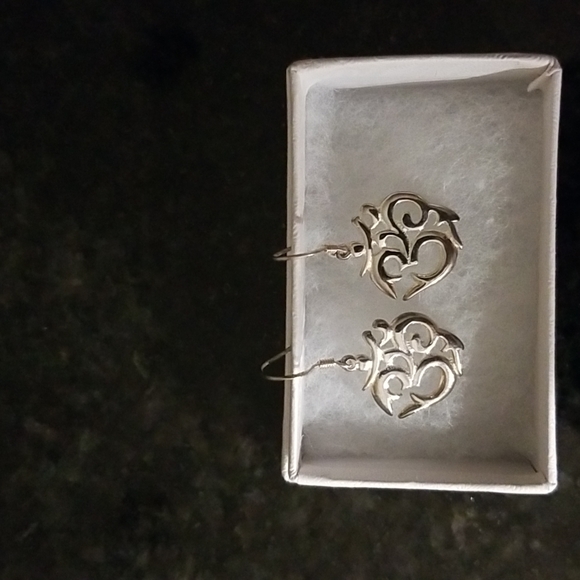 New OM Sign Sterling Silver Earrings